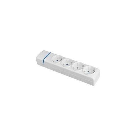 Mehrfachdose 4 Steckplätze 2P+T, 16A 250V, Polycarbonat, Weiß