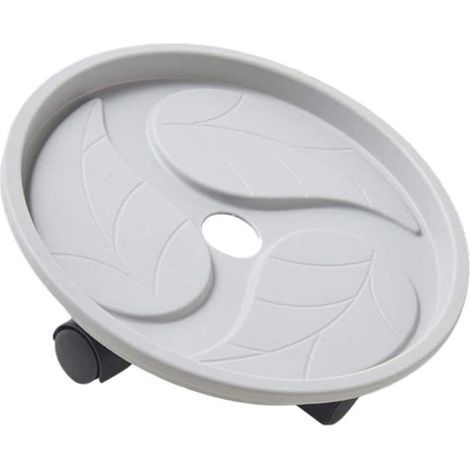Jardinière Mobile Ronde de Caddy de Plante, avec roulettes Mobiles, Plateau de Chariot Mobile, Support de Pot de Fleur intérieur extérieur, Gris,27cm (1/5)