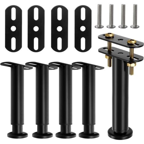 4 pièces Pied sommier à Lattes,Pied de lit,Pied de lit 30 cm,Pied pour sommier a Lattes,reglable Installation sans Perçage Pied sommier 18-32cm,Pieds pour sommier à Lattes