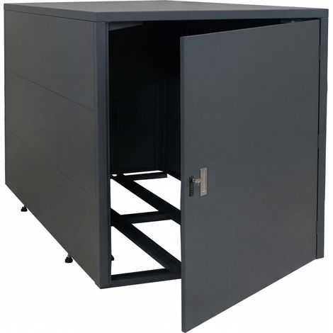 Garage per biciclette doppio HHG-363, riparo box bikebox, con chiave acciaio zincato 123x113x208 cm, antracite