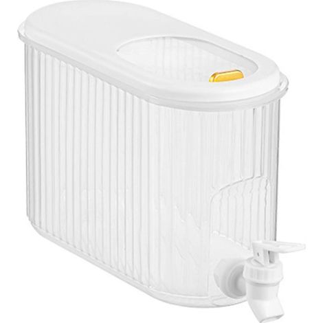 Carafe à eau portable de grande capacité avec robinet, machine à thé aux fruits, seau à limonade, climatiseur blanc. (1/5)