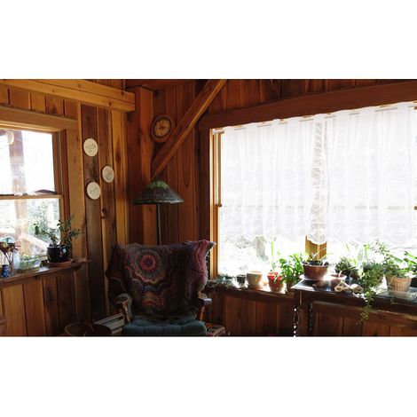 Moderne Küchengardinen, kurze weiße Gardinen mit zartem Schmetterlings- und Blumenjacquardmuster, transparente Gardinen, dekorative Gardine für Wohn-/Schlafzimmer, 105 x 90 cm (B x H), 1 Stück