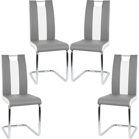 Set di 2 Sedie Da Pranzo Moderne,Grigio e Bianco