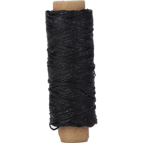 Fil à coudre ciré 150D/16 pour cuir, réparation de chaussures, cordons cousus main, 50 m noir (1/5)