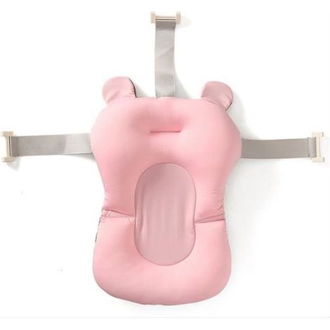 Tapis de Bain Antiderapant pour Bébé Douche, Coussin de Bain Bébé Coussin Flottant de Support pour Bain Bébés et Nouveau-nés Rose (1/4)