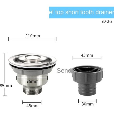 (YD-2-3)Kitchen Stainless Steel Sink Drainer Accessories, Single and Double Sink Drain Pipe Set (1/4)