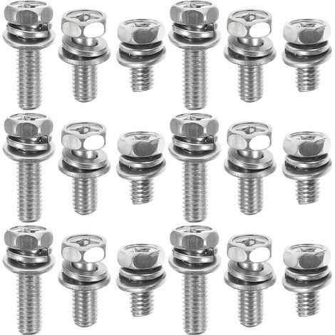 18-teiliges Schrauben- und Mutternset aus Edelstahl für Motorradbatteriepole – 1,6 x 1,2 x 1,2 cm – Silber (1/4)