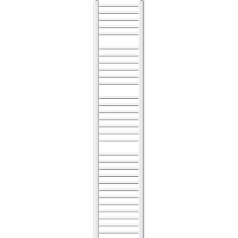 Luxebath – Sèche-serviette eau chaude 300 x 1800 mm – 555W – Blanc – Connexion latérale – Kit de montage mural inclus – Forme droite