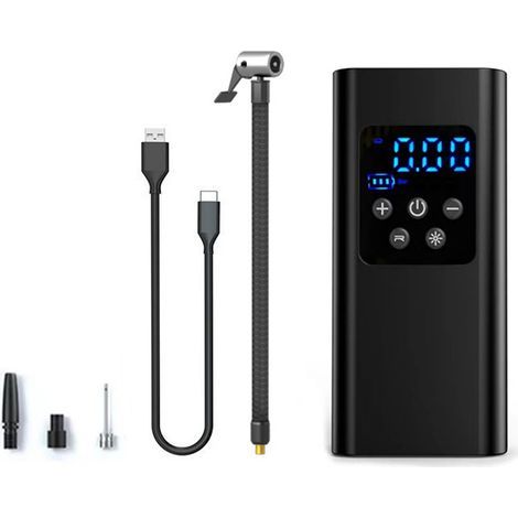 Tragbarer Luftkompressor, Reifenfüller, 4000-mAh-Pumpe, 150 psi, für Autoreifen, mit LED-Licht, Motorradkugel (1/5)