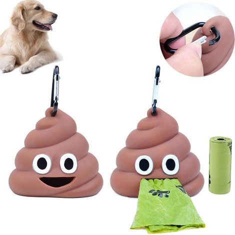 Dispensador de bolsas para excrementos de mascotas - Con soporte para bolsas a prueba de fugas - Juego de 2