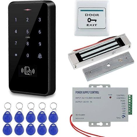IP68 wasserdichtes Outdoor-Zutrittskontrollset: RFID-Tastatur, 180 kg elektromagnetisches Schloss, Netzteil und 10 Fernbedienungen. (1/5)
