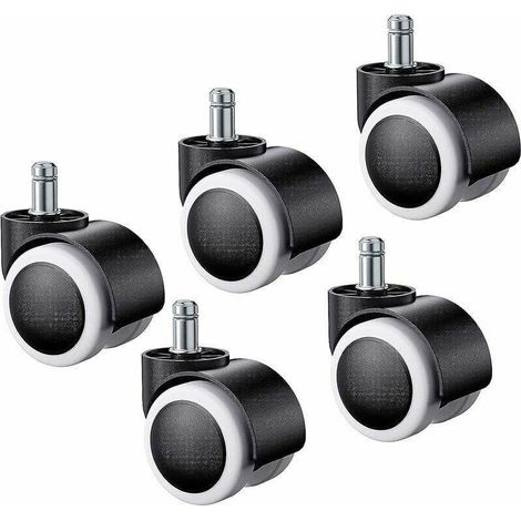5pcs Roulette pour Chaise de Bureau,Roulettes pour Sols Durs Universelles Remplacement Roulette Fauteuil Bureau Carrelages 11X22mm goodnice (1/4)