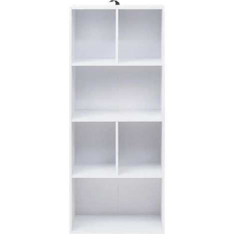 Librería estantería de pie de MDF blanco 50 x 30 x 118 cm (1/5)