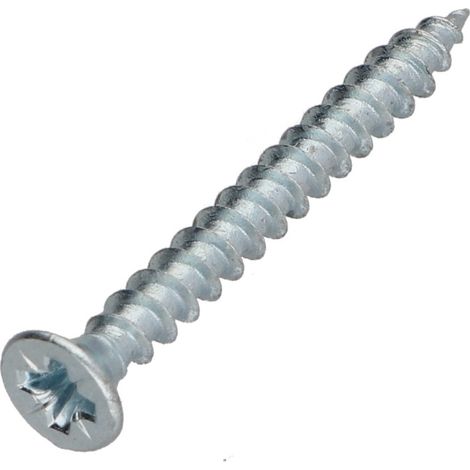 VBA Vis bois agglo Premium Tête fraisée Pozi N°2 4X45 Acier zingué-100 pièces (1/4)