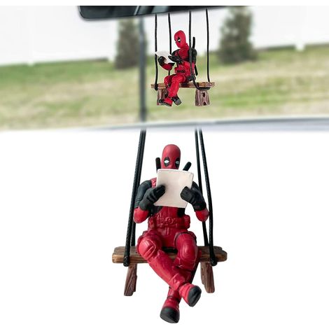 Accessoire Voiture Interieur Decoration, Rétroviseur Voiture Suspendu Ornement, Mignon Deadpool Pendentif de Voiture Rétroviseur Ornement, Convient à Tous Les Modèle (1/5)