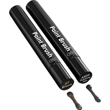 Kit de retouche peinture pour rayures de voiture - Stylo applicateur pinceau - Lot de 2 - Marron (1/5)