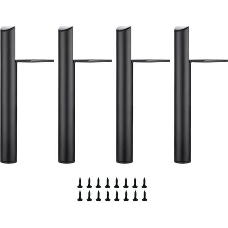 Pieds De Meuble - Métal Noir Mat - Hauteur 15 Cm - Pour Table De Chevet Canapé Lit Banc - Lot De 4 (1/5)