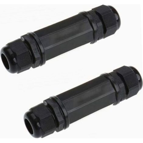 Lot de 2 connecteurs blindés RJ45 étanches Cat5/5e/6 8P8C IP67 Ethernet LAN mâle double tête extérieur LAN coupleur adaptateur femelle vers femelle