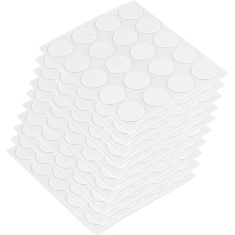 Emuca Satz von 1.000 Schraubkappen, selbstklebend, Durchmesser 13mm, Kunststoff, Weiß