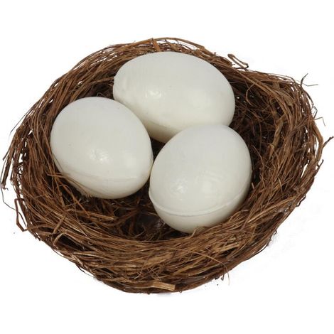 Osterdekoration – Drei Eier im Nest, 12 cm – Braun (1/2)