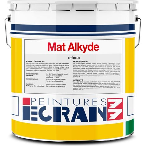 Peinture professionnelle mat, mur et plafond, intérieur, peinture opacifiante, sans odeur Mat Alkyde ECRAN 77 Lavandin (RAL 300 70 10) 1 litre (1/4)