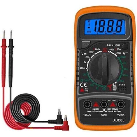 XL830L Digitalmultimeter Batterietester Strom Spannungs AC/DC Summer Transistor NPN PNP Voltmeter Amperemeter Ohmmeter für Heimwerkerlabor Schule Fabrik