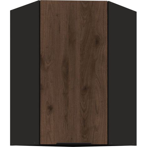 Küchen Eckhängeschrank 60x60 cm Küche MONZA Okapi Nußbaum Küchenzeile (1/5)