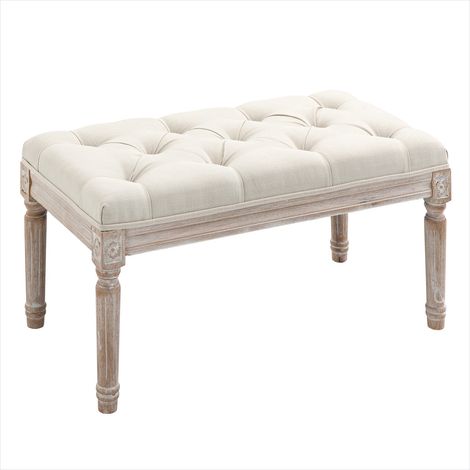 Table de chevet Banc capitonné 80 cm bout de lit vintage en bois (1/5)