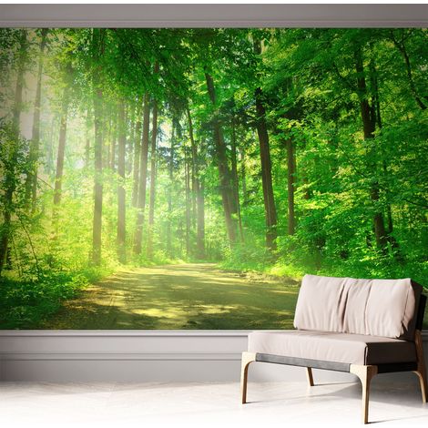 Fotomurale adesivo stickers - murali decorativo - soggiorno moderno - effetto realistico - Sentiero nel bosco 312x219 cm (1/5)