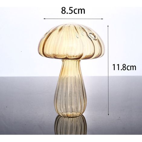 Vase en verre en forme de champignon, bouteille d'aromathérapie, table de fleurs hydroponiques (1/5)