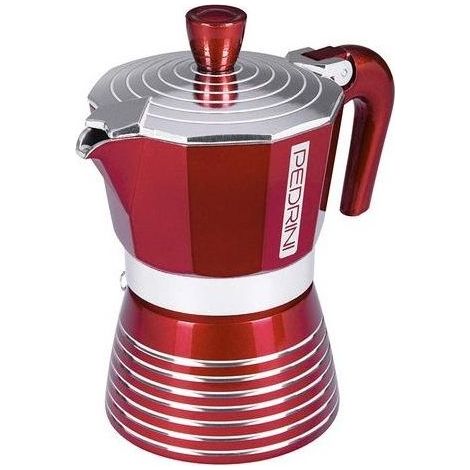 Pedrini 02CF116 Infinity Caffettiera Moka 6 Tazze Alluminio colore Rosso