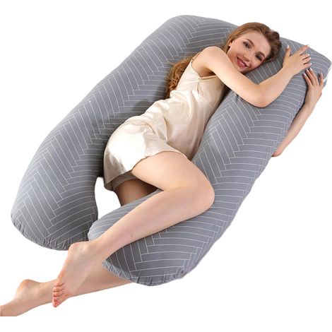 Oreiller de grossesse, oreiller en forme de U amovible et lavable, grand coussin, oreiller lombaire (1/5)