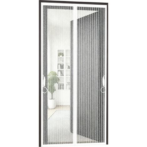 Nouvelle moustiquaire magnétique d'été avec fermeture automatique et aimant, sans perçage, style minimaliste, pour préserver votre intimité et profiter d'un espace de rangement suspendu (140 x 220 cm, (1/5)
