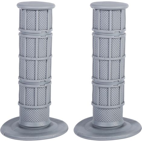 Poignées silicone souples 22mm 7/8" pour guidon moto cross, dirt bike, pit bike - Kit de poignées grises antidérapantes, confortables et durables (1/5)