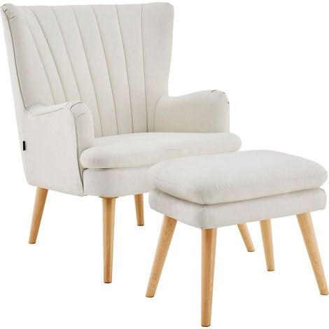 Zenia-Chaise d’appoint rembourrée en PU Creme (1/5)