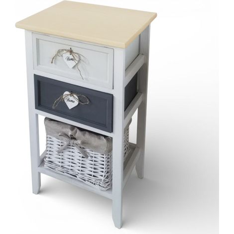 Mobile mobiletto comodino in legno con 3 cassetti 35x28xH62 cm