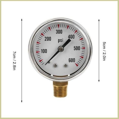 Y50 0-600PSI Radial Pressure Pressure Connexion Connexion Mesure de la pression de la pression des pompes Aquariums (1/4)