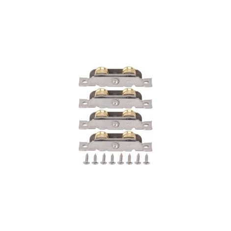 Rollenset für Terrassenschiebetüren, 4-teilig, Edelstahl, Kupfer, Kugellager, konkaves Glasrad