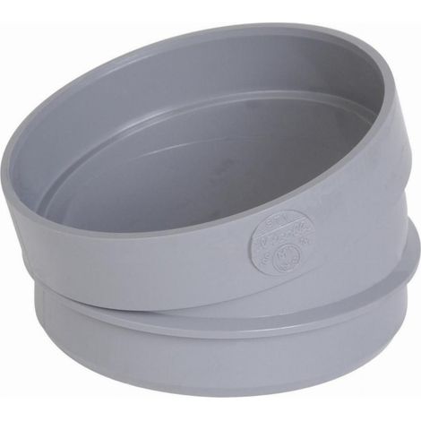 Settore di gomito in PVC per scarico, maschio-femmina, 15°, ∅100