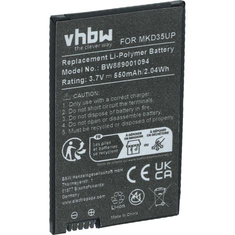 vhbw Akku Ersatz für BMW MKD35UP für Autoschlüssel (550 mAh, 3,7 V, Li-Polymer)