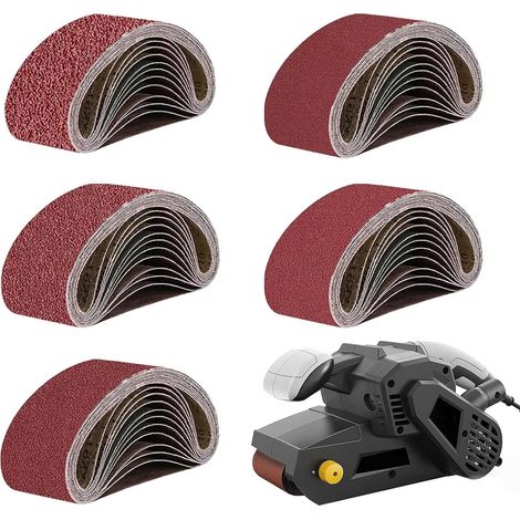 20 bandes abrasives 75x457mm, grains 80-320 (1/5)