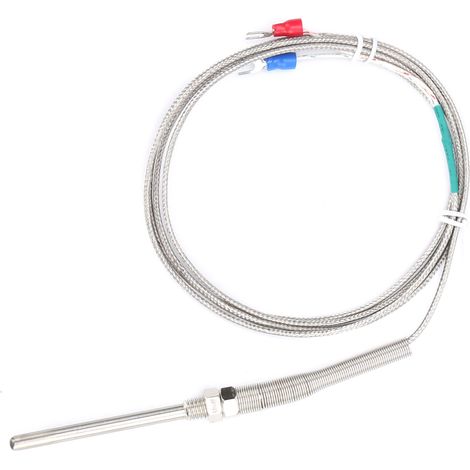 Sonde de température à thermocouple de type K 5 x 70 mm, filetage M8, en acier inoxydable (1/5)