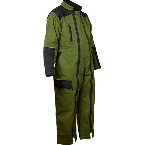Tuta da lavoro per bambini ZEPHYR - VERDE MOUSSE/NERO 8 anni