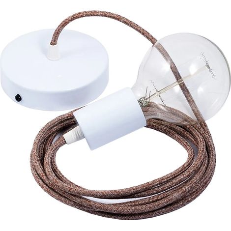 Lampada creative-cables rs82 cavo lino naturale rame lucidato (1/3)