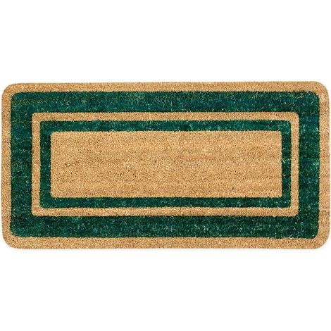 Zerbino Cocco Naturale Esterno Porta Entrata Retro Antiscivolo Tappeto Raschiafango 40X80 Cm - Verde