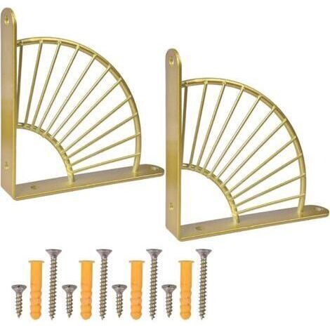 Support Equerre Murale,Équerres Étagère de Fixation Murale Support Etageres Murales Triangle Équerre Étagere Murale Equerre Murale Support d’Étagère pour Tablette Murale en Bois (D'or) (1/5)