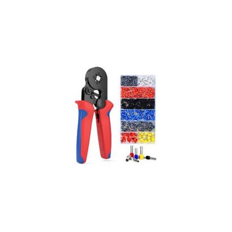 4-seitiges Crimpwerkzeug mit 1200 Aderendhülsen, Crimpzange für Drähte von 0,25–10 mm², für professionelle Elektriker (1/5)