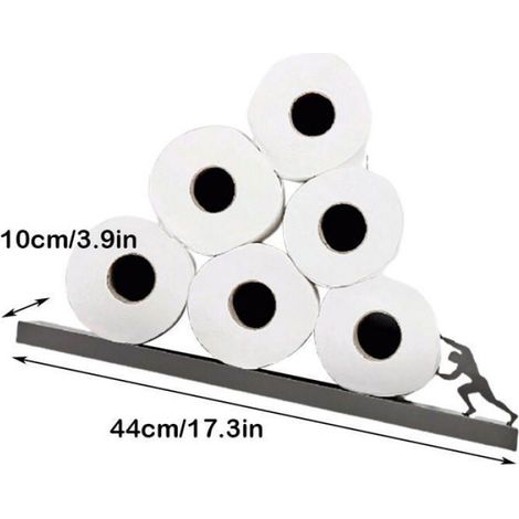 Porte-papier toilette inox porte-papier toilette salle de bain porte-accessoires de salle de bain Hercules 44x10x10cm (1/2)