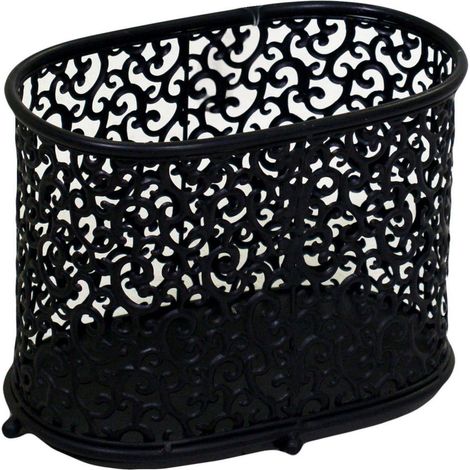 Portariviste metallo nero riccioli ovale cm 34x20h26