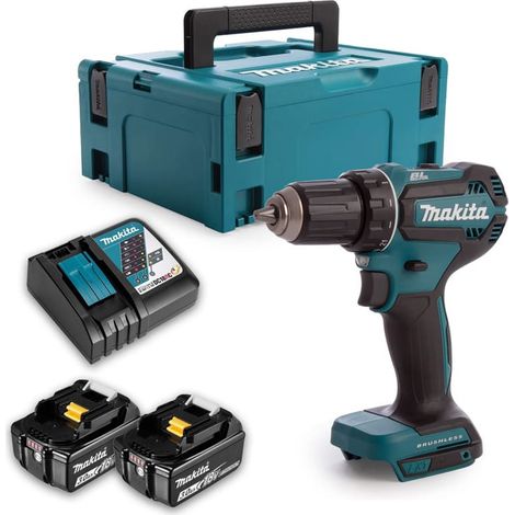 Makita – Perceuse-visseuse sans fil 18V avec 2 batteries 3.0Ah – Moteur sans balais – Couple 50Nm – Capacité de perçage bois 38mm